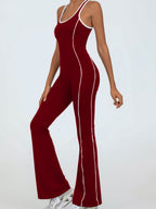 Color-blocked Backless Fitness Exercise Bodysuits