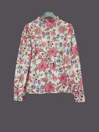 Floral Print V-Neck Long Sleeve Shirt