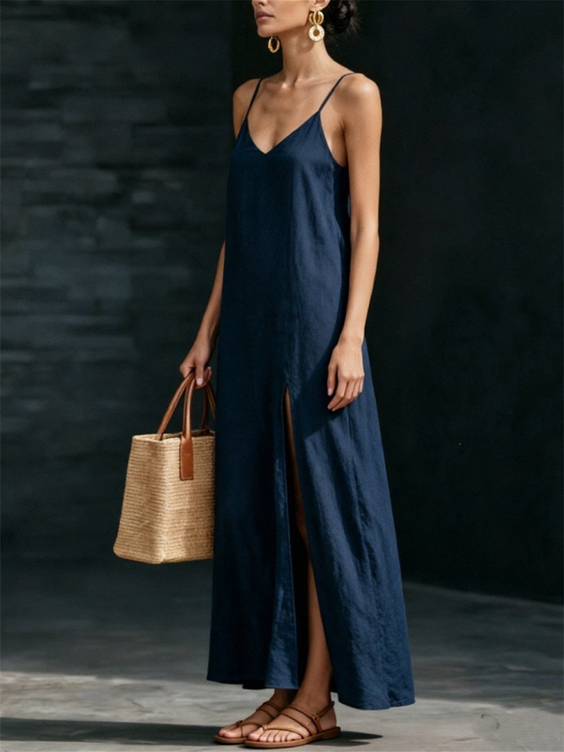 Simple Solid Color Patchwork Dress
