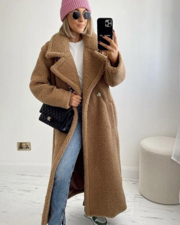| Long teddy coat