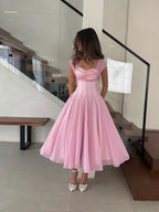Mesh Splicing Waist Big Swing Maxi Dresses