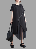 Keep Moving Round Neck A-line Dress