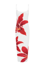 Spaghetti Strap Square Neck Oversized Floral Print Bodycon Maxi Dress