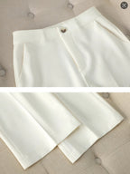 Solid Color Gold Button Decoration Blazers Trousers 2-piece Sets