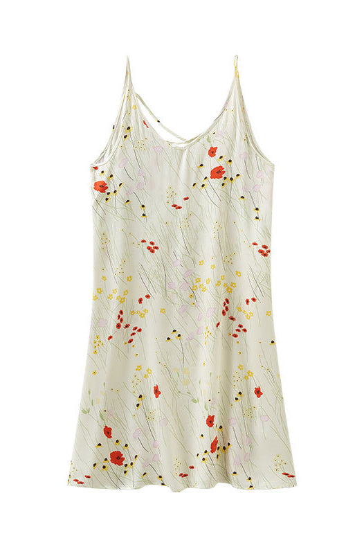 María Boutique Fernanda Printed Camisole Dress with Crossed Straps At the Back Premium Wardrobe Essential