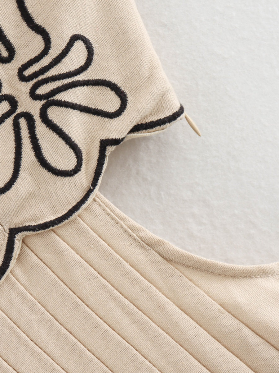 Embroidery Vacation Camisoles Bare Waist Maxi Dresses