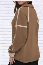 Half Zip Dropped Shoulder Sweatshirt