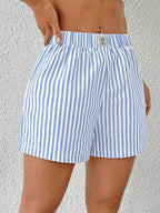 Stripes High-waisted Shorts