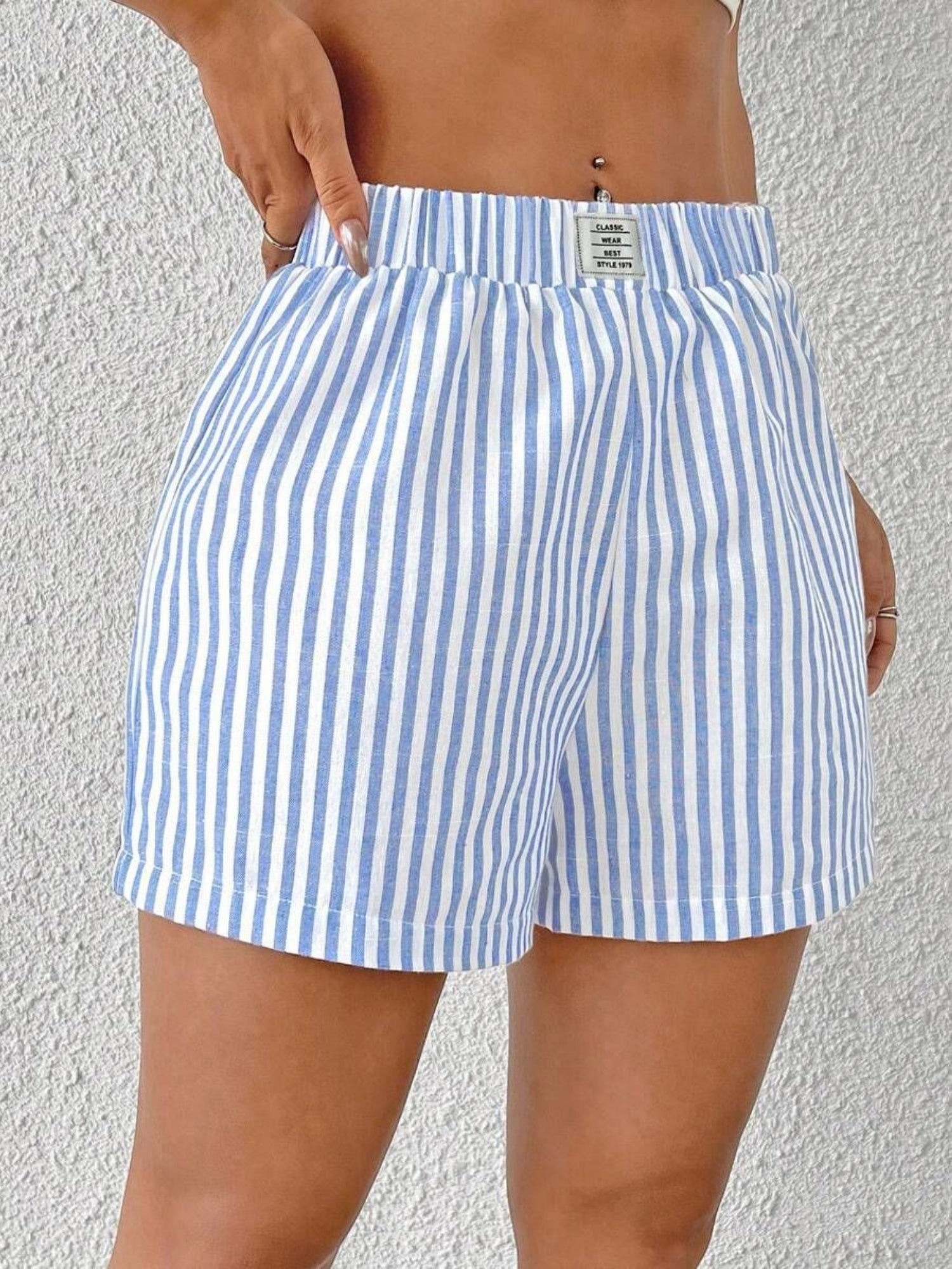 Stripes High-waisted Shorts