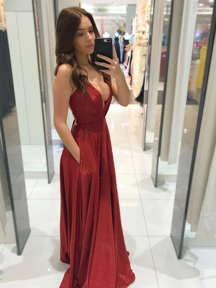 Sequins Backless Bandage Formal Dress Maxi Dresses