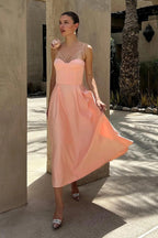 3D Flowers Shoulder Strap Formal Dress Maxi Dresses