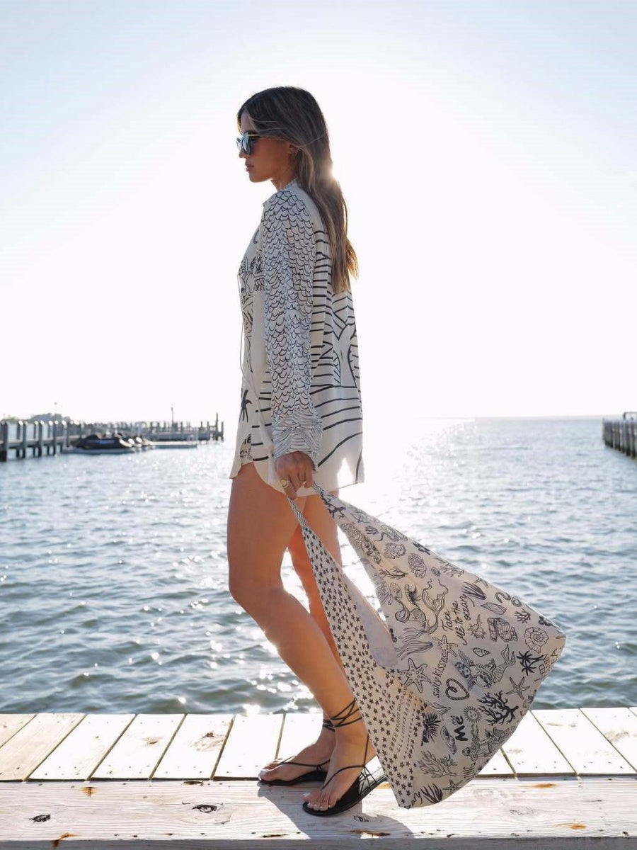 Printed Vacation V-neck Shirt Shorts Set 2-piece Sets