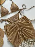 Drawstring Halter Set 3-piece Sets Bikinis