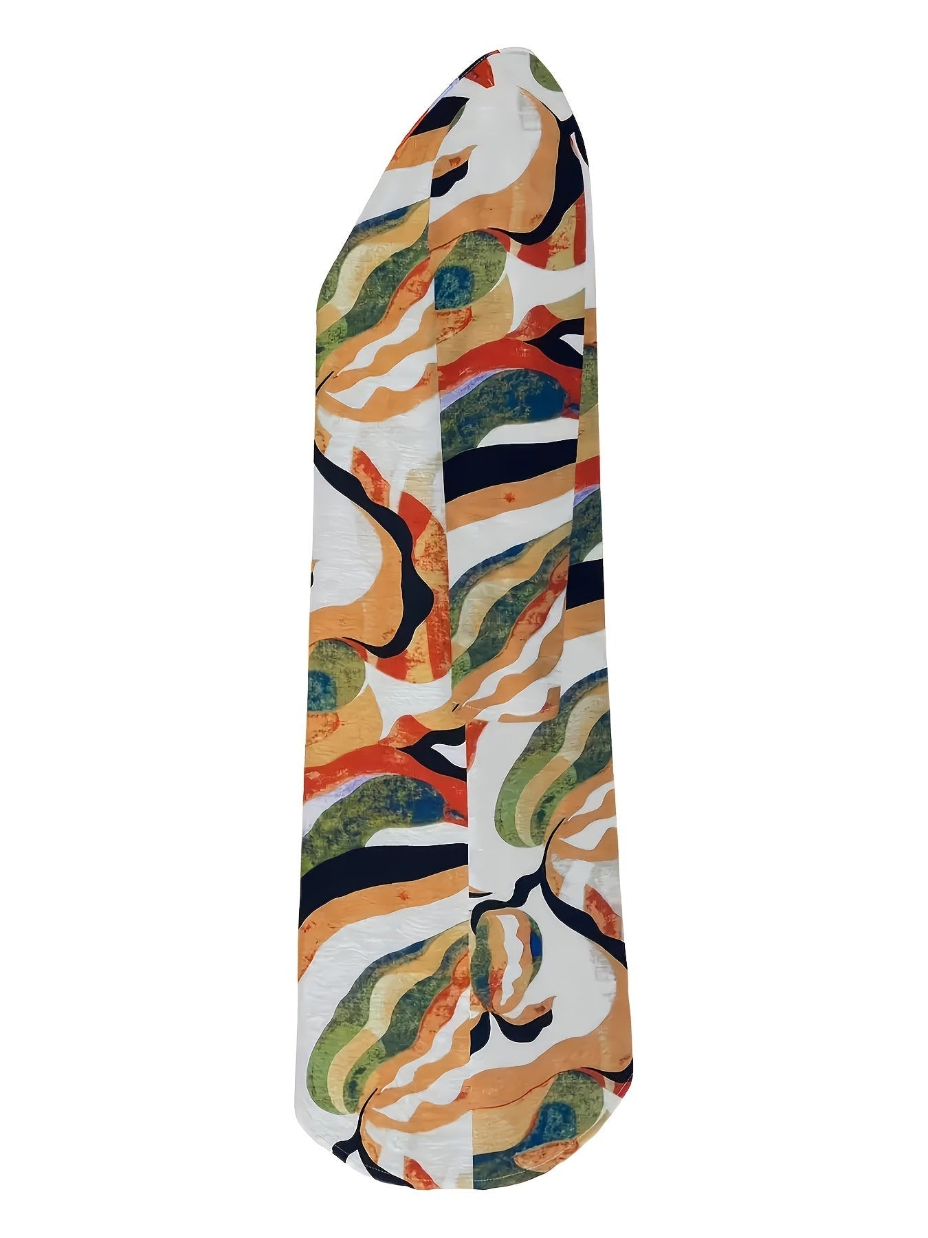 V-neck Tie-dye Multi-color Printed Dress