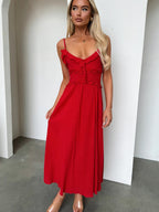 Ruffle Solid Color Camisoles Bandage Maxi Dresses