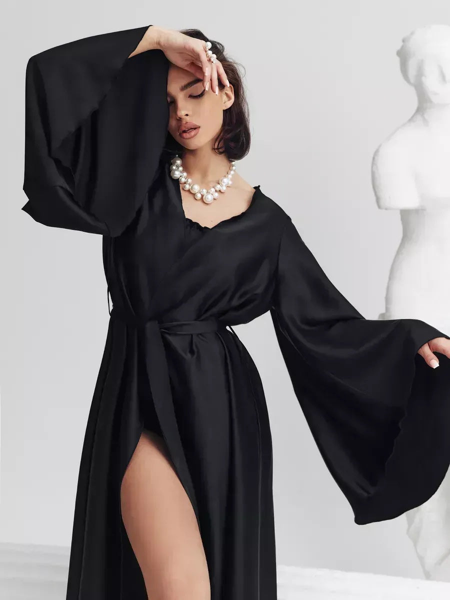 V-neck Thin Strap Nightgown Lazy Style Parties Maxi Dresses