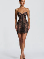 Lace Waist Corset Hip-hugging Formal Dress Mini&Short Dresses