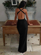 Pleated Bandage Slim-fit Hip-hugging Sexy Maxi Dresses