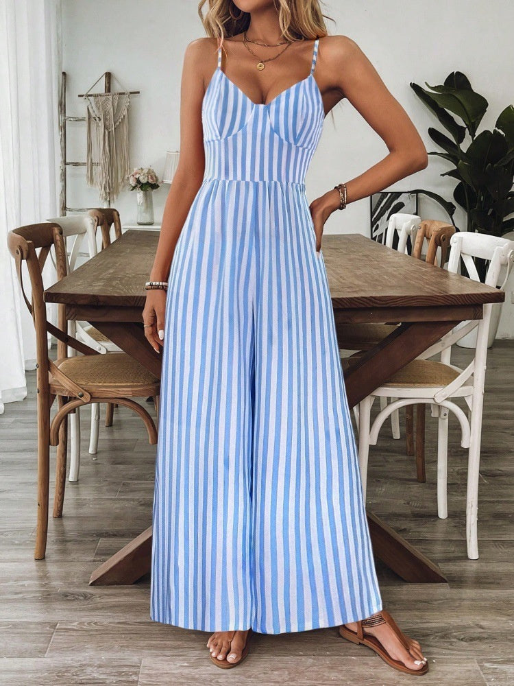 Retro Print Loose Jumpsuit