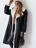 Reversible Stand-up Collar Leather Cotton Coat