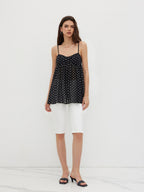 Leopard Print Chiffon Ruffle Tank Top