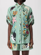 Printed Vacation Long-sleeved Shirt Shorts Set 2-piece Sets