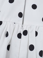 Polka Dots Printed A-line Halter Neck Short Dress