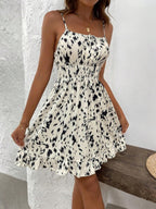 Leopard Print Suspender Short Dress