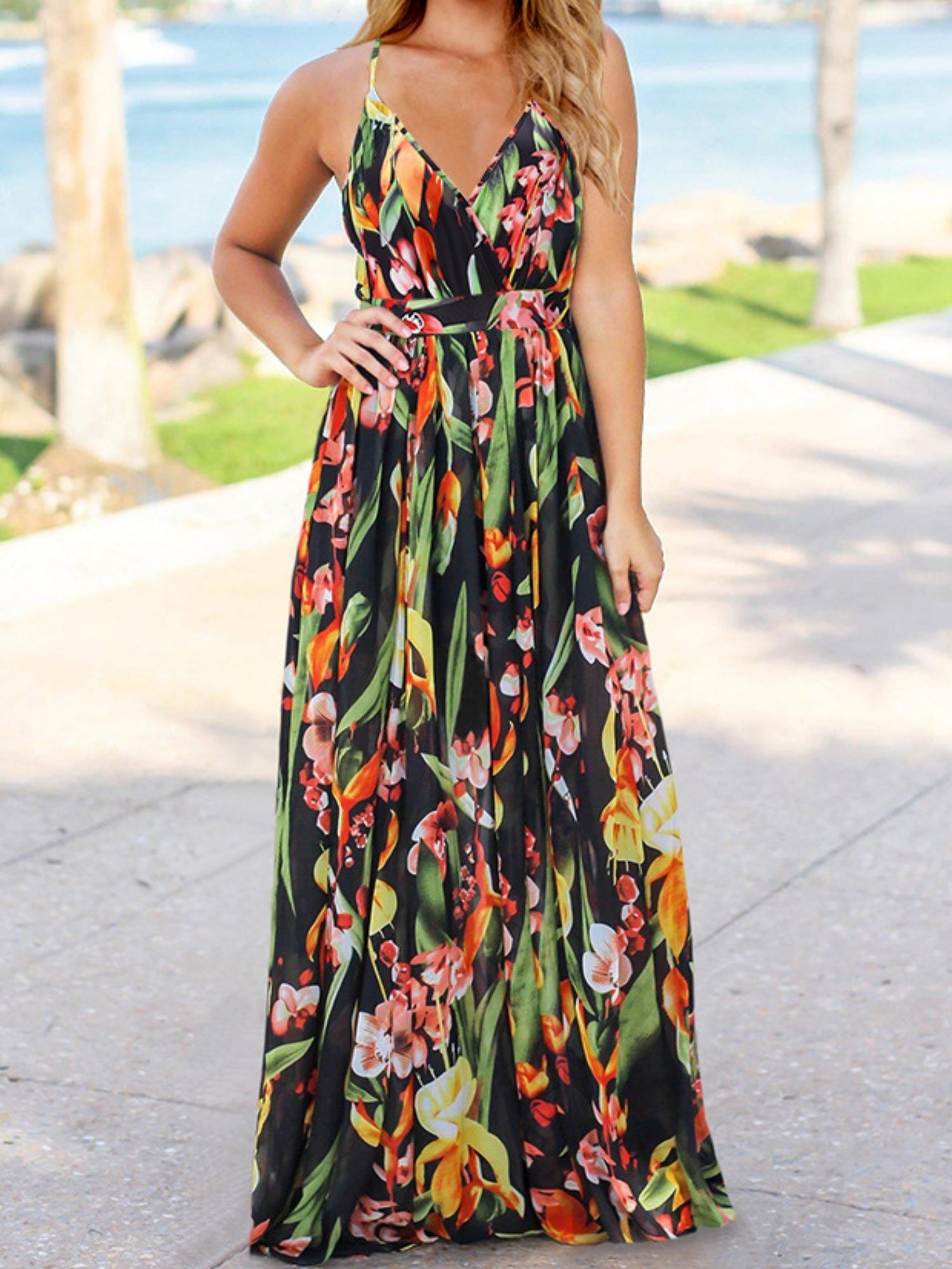 Floral Print Bohemia Camisoles Maxi Dresses