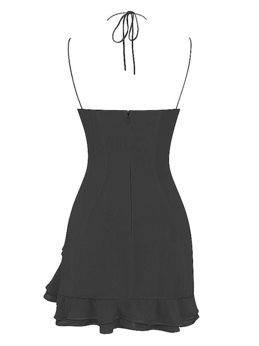 Satin Halter Advanced Mini&Short Dresses