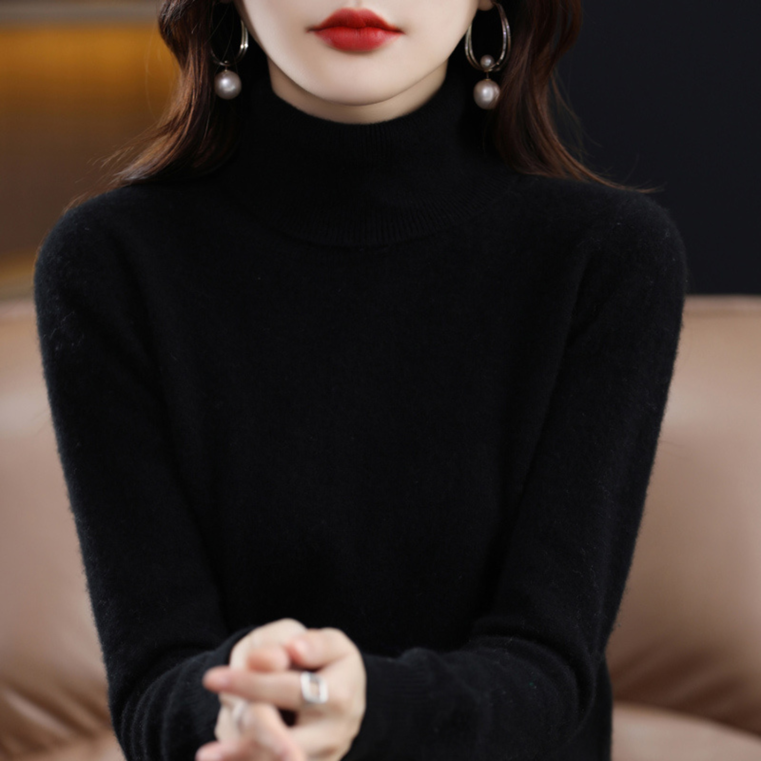 | Women’s Winter Turtleneck Knit Sweater