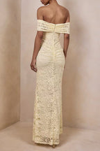 Off Shoulder Lace Mermaid Maxi Dress