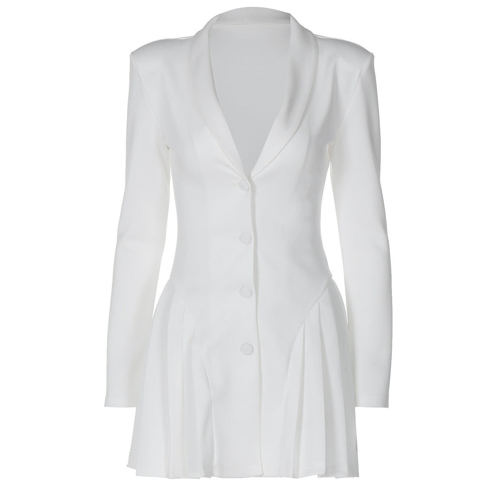 ARIA PLEATED HEM BLAZER DRESS