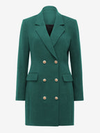 BlazerJacket For Women Turndown Collar Long Sleeves Mini Dresses