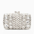 Reina Silver Rhinestones Crystal Clutch Bag