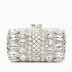 Reina Silver Rhinestones Crystal Clutch Bag