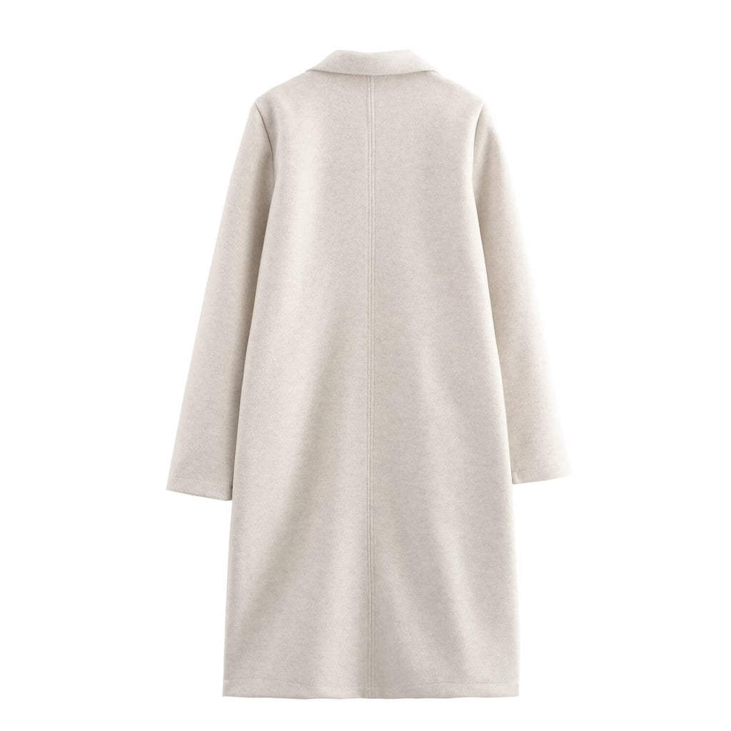 Button Decoration Soft Overcoat Jacket