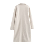 Button Decoration Soft Overcoat Jacket