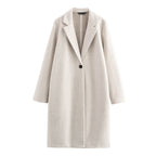 Button Decoration Soft Overcoat Jacket