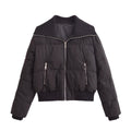 Thread-Decorated Long-Sleeve Padded Jacket