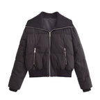 Thread-Decorated Long-Sleeve Padded Jacket