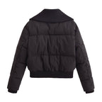Thread-Decorated Long-Sleeve Padded Jacket