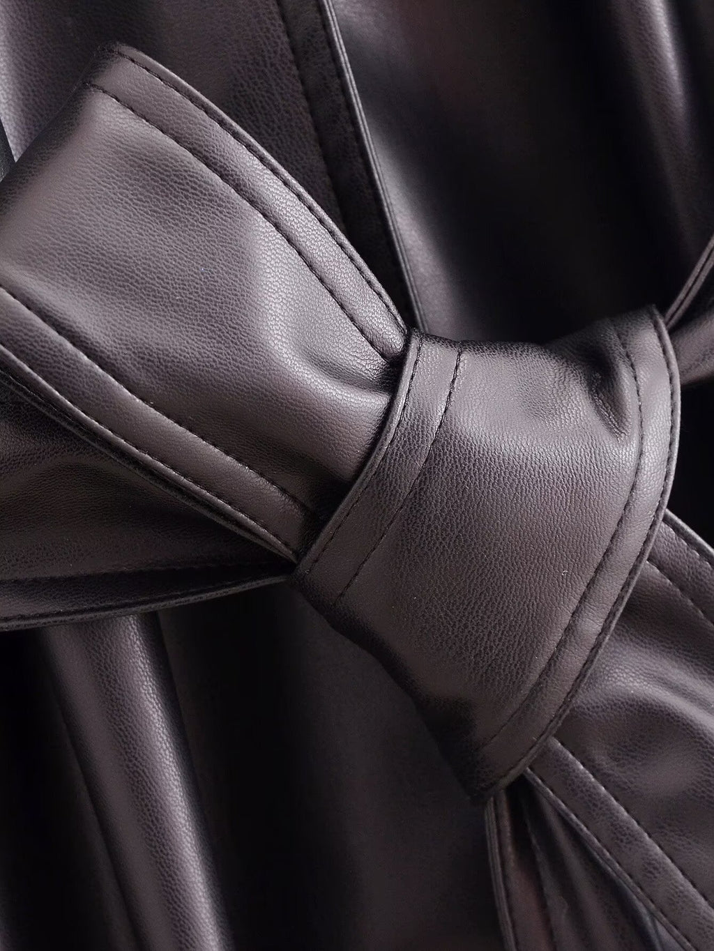 Artificial Leather Long Coat