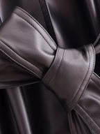 Artificial Leather Long Coat