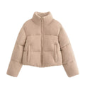 Stand-Collar Short Warm Cotton Jacket