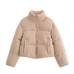 Stand-Collar Short Warm Cotton Jacket