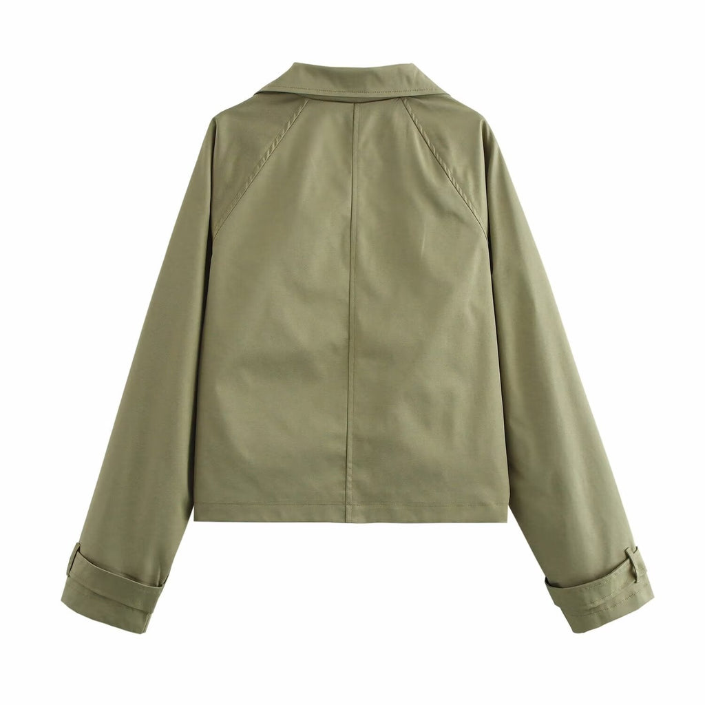 Collared Double Breasted Casual Jacket