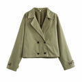 Collared Double Breasted Casual Jacket