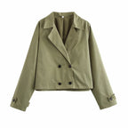 Collared Double Breasted Casual Jacket