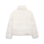 Stand-Collar Long-Sleeve Zipped Padded Jacket